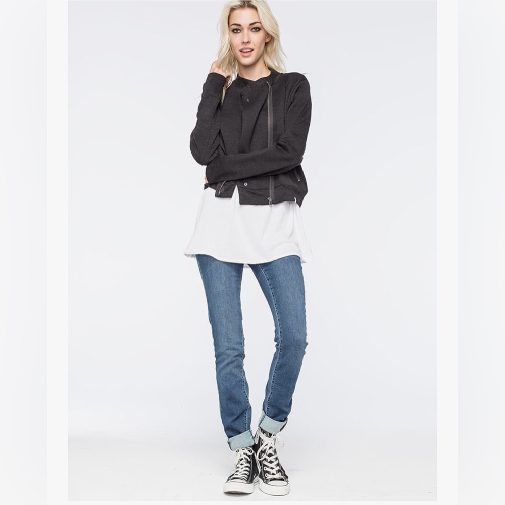 Volcom Shattered Stone Zip Moto Cropped Jacket